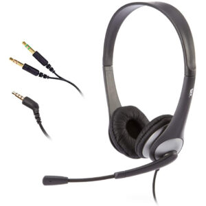Stereo headset with microphone boom